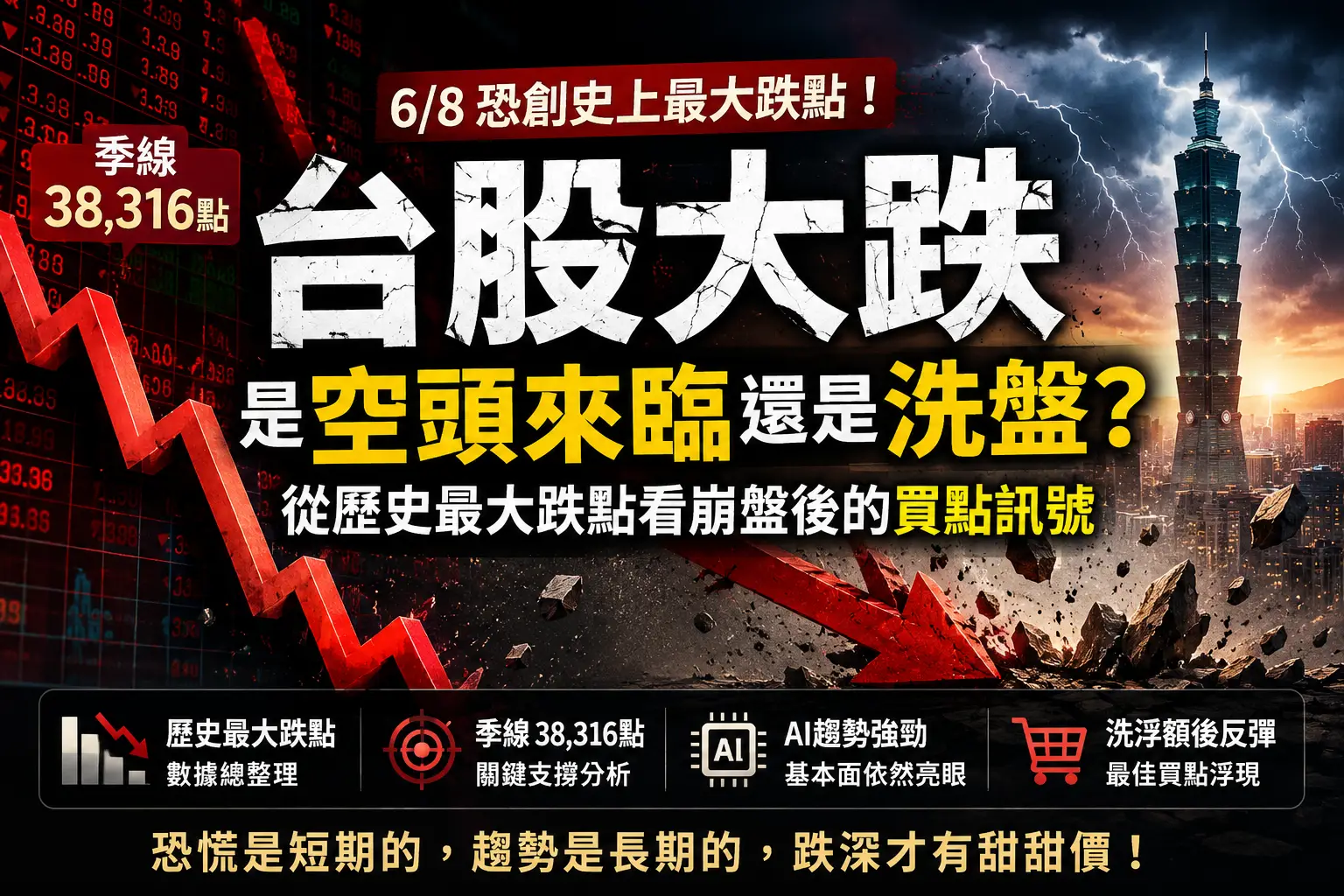 台股大跌代表空頭來臨